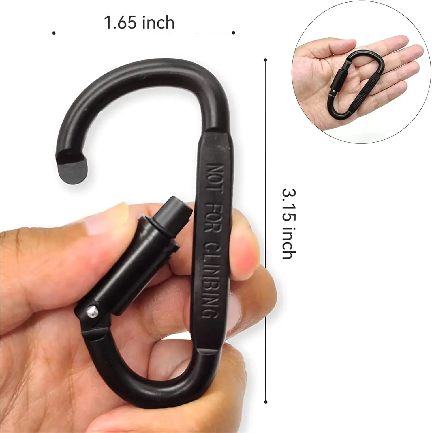Carabiner Clips 4PCS Carabiner Set for Key Camping Survival Outdoor Keychain Clip Alloy Aluminum(D-4 Gray)