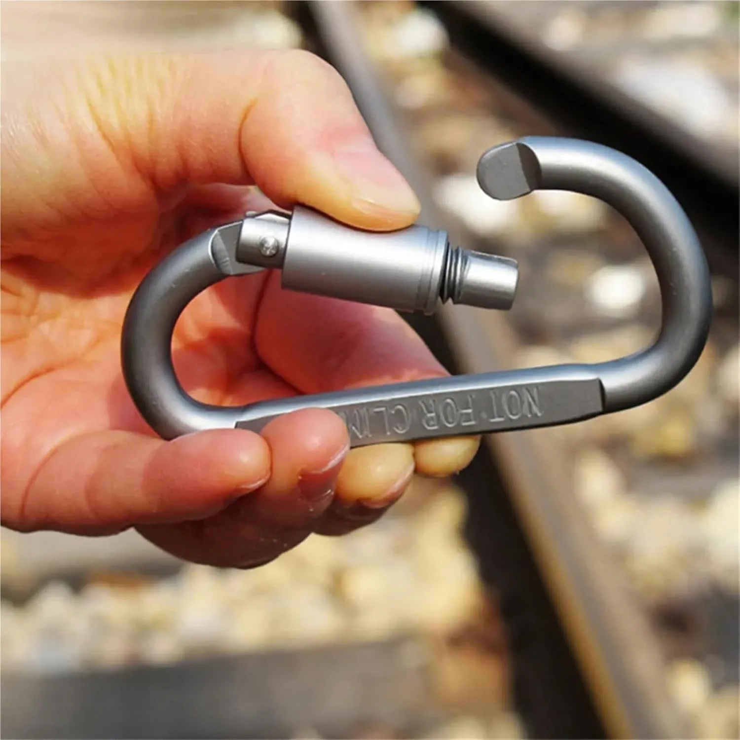 Carabiner Clips 4PCS Carabiner Set for Key Camping Survival Outdoor Keychain Clip Alloy Aluminum(D-4 Gray)
