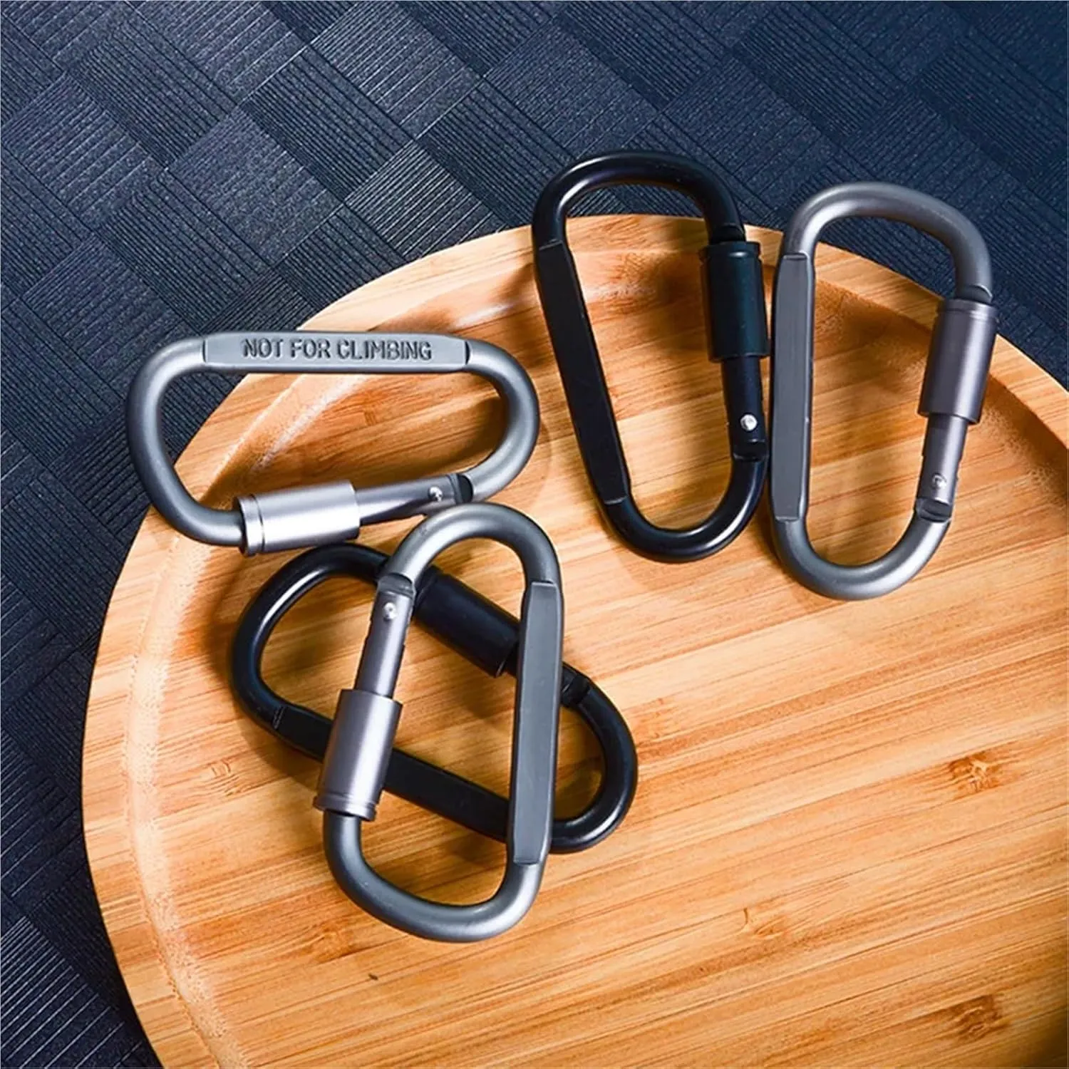 Carabiner Clips 4PCS Carabiner Set for Key Camping Survival Outdoor Keychain Clip Alloy Aluminum(D-4 Gray)