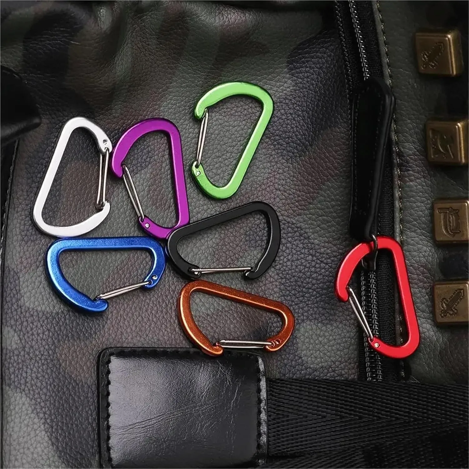 Carabiner,Carabiner Clip, Carabiner Clips 4pcs 7 Color Aluminum Alloy Fishing Tool Outdoor Camping Keyring Carabiner Climbing Snap Clip D-Ring Keychain(Red)(Red)