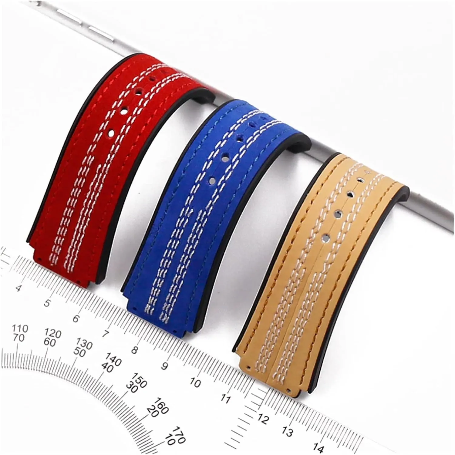CAREG Rubber Strap Men's Watch Accessories Leather Strap Female Buckle Compatible With Big Series 19mmx25mm Waterproof Bracelet Durable