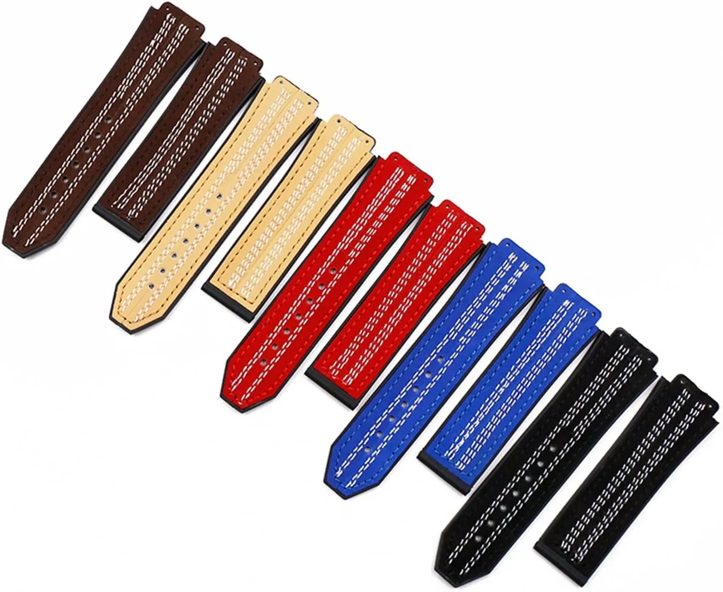 CAREG Rubber Strap Men's Watch Accessories Leather Strap Female Buckle Compatible With Big Series 19mmx25mm Waterproof Bracelet Durable