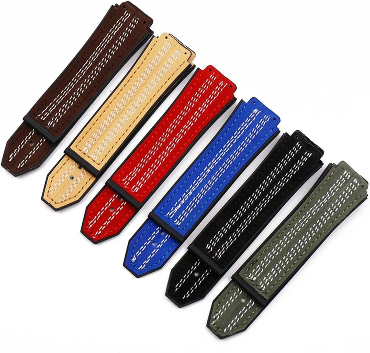 CAREG Rubber Strap Men's Watch Accessories Leather Strap Female Buckle Compatible With Big Series 19mmx25mm Waterproof Bracelet Durable