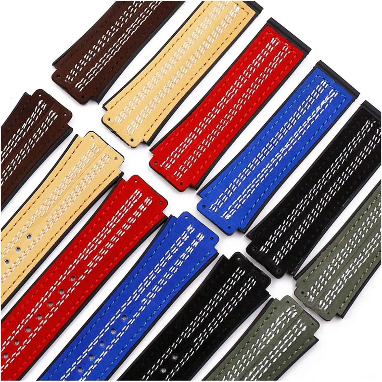 CAREG Rubber Strap Men's Watch Accessories Leather Strap Female Buckle Compatible With Big Series 19mmx25mm Waterproof Bracelet Durable