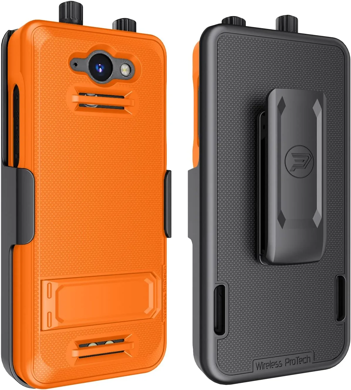 Case Compatible with Sonim XP5PLUS (XP5900), Protective Case and Belt Clip Holster Combo with Kickstand and Screen Protector (Orange)