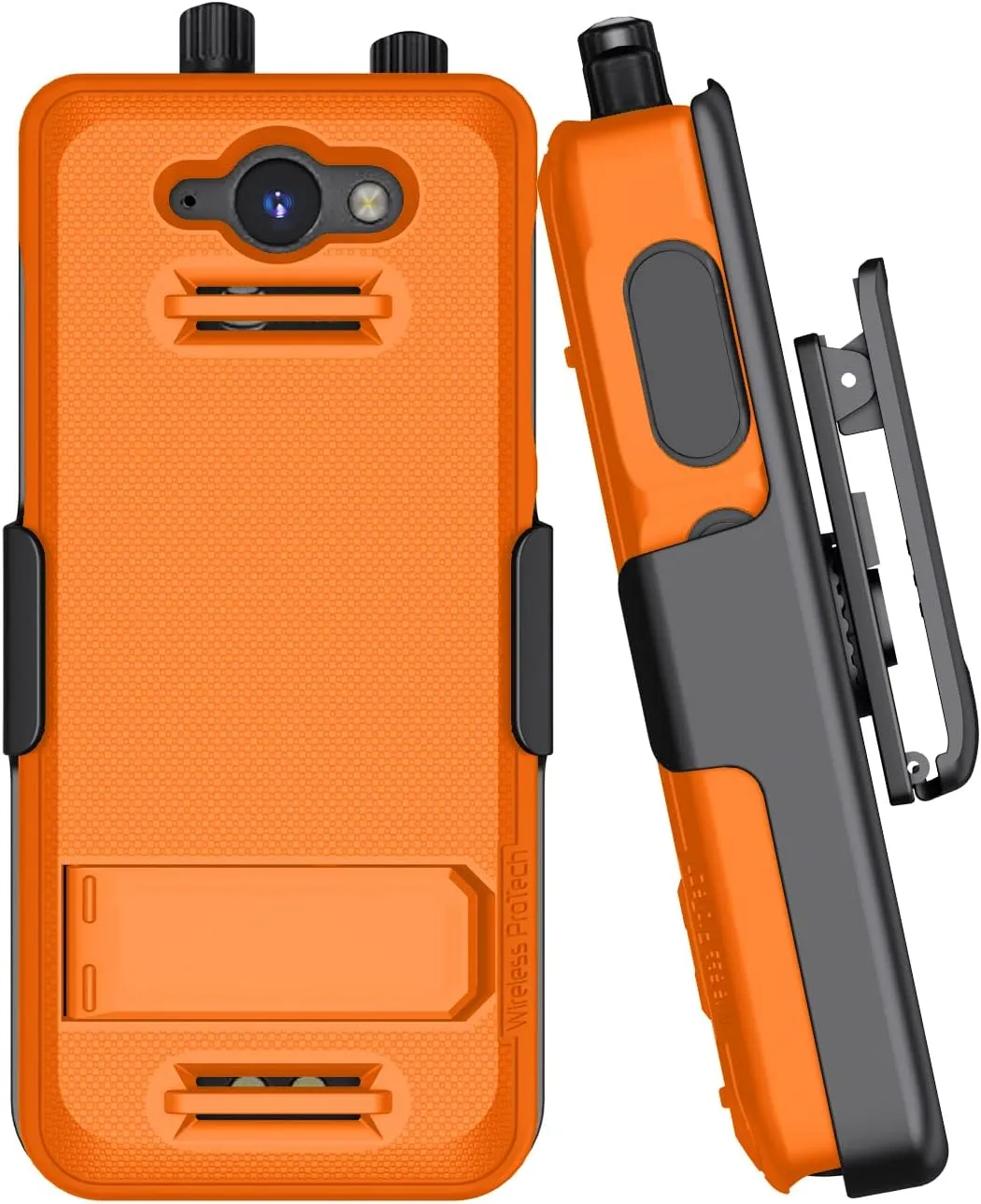 Case Compatible with Sonim XP5PLUS (XP5900), Protective Case and Belt Clip Holster Combo with Kickstand and Screen Protector (Orange)