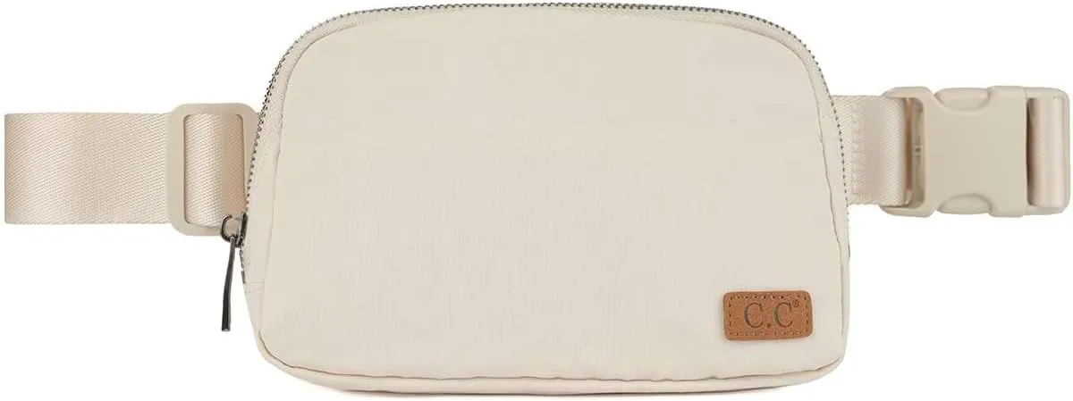 C.C Unisex Adjustable Strap Waist Pouch Crossbody Belt Bag Fanny Pack, Beige