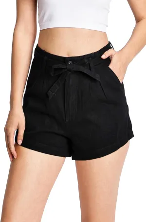 Celebrity Pink Women's Juniors High Rise Waist-Tie Shorts