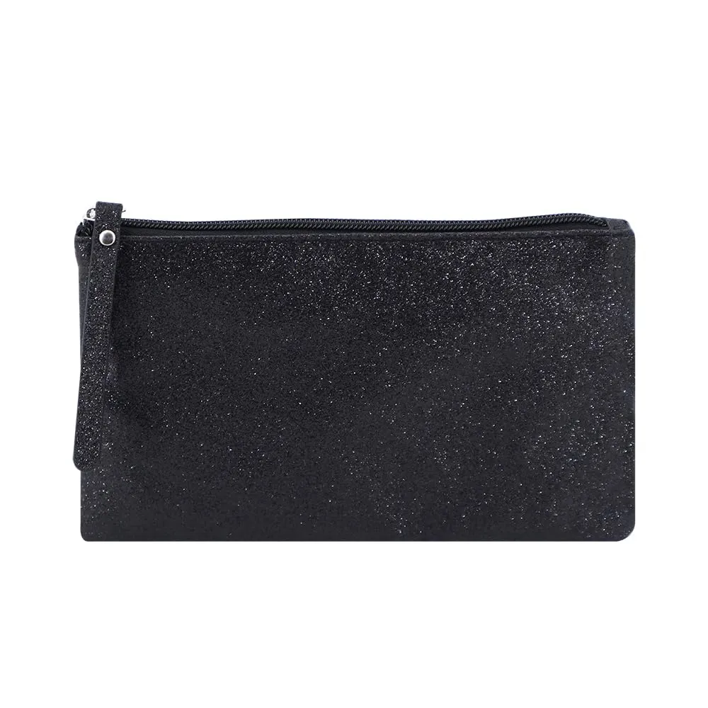 Celestial Glitter Pouch – Six Stunning Shades - Sparkling Makeup Bag, Festive Cosmetic Pouch (Twilight Black)