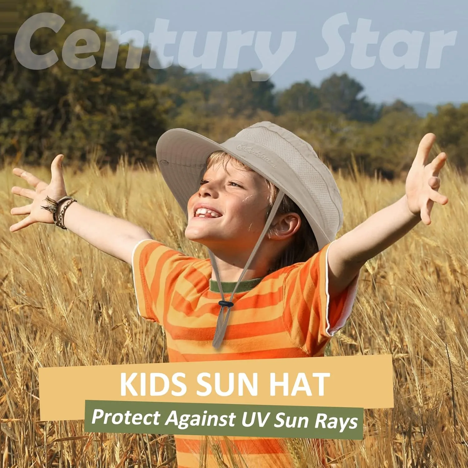 Century Star Outdoor Kids Sun Hat UPF 50  Quick Dry Adjustable Bucket Hat Windproof Waterproof Beach Fishing Safari Hat