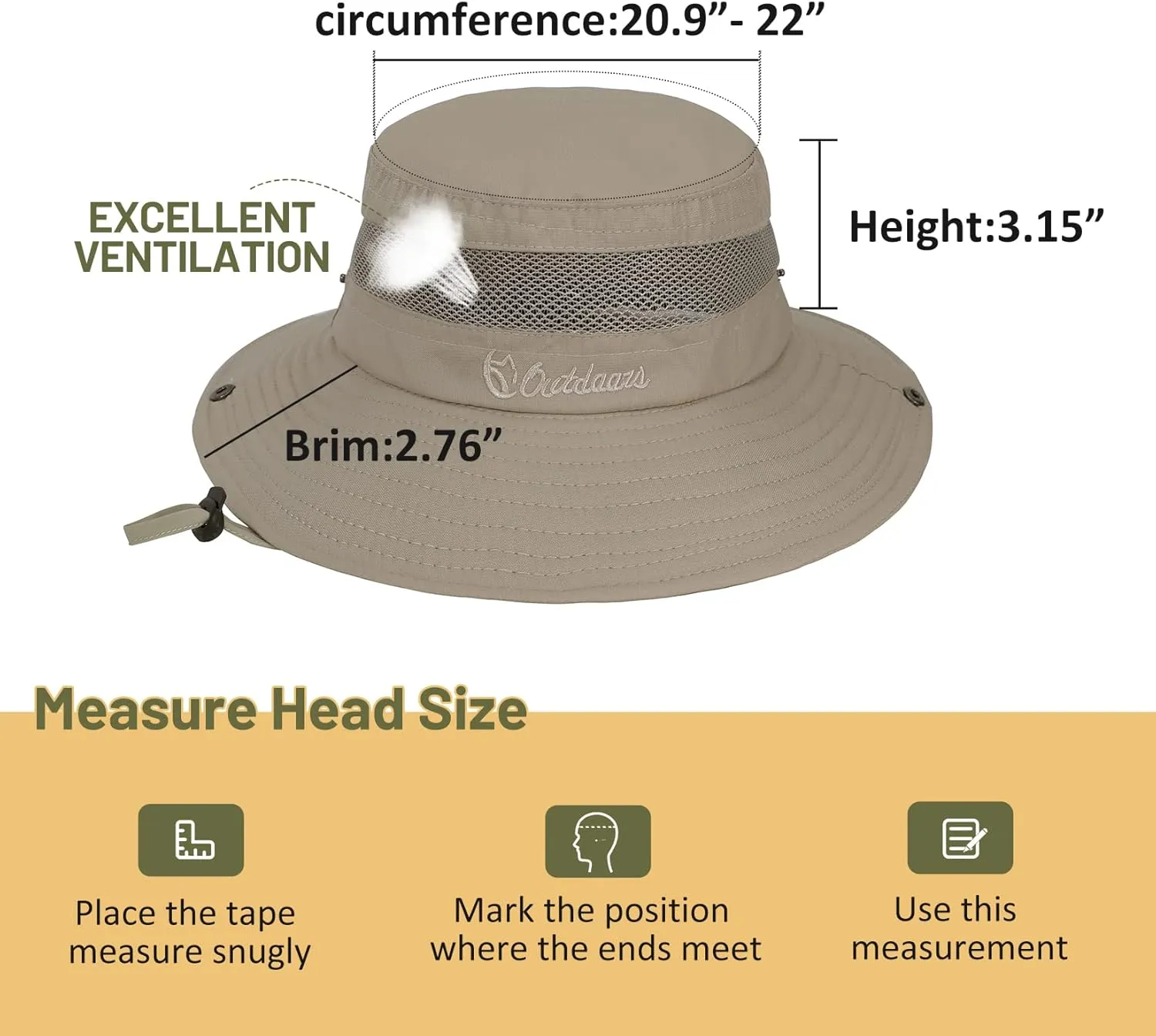Century Star Outdoor Kids Sun Hat UPF 50  Quick Dry Adjustable Bucket Hat Windproof Waterproof Beach Fishing Safari Hat