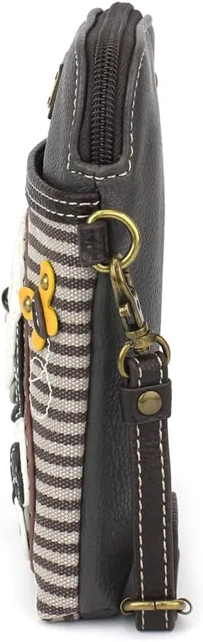 CHALA Cell Phone Crossbody Purse-Women PU Leather/Canvas Multicolor Handbag with Adjustable Strap