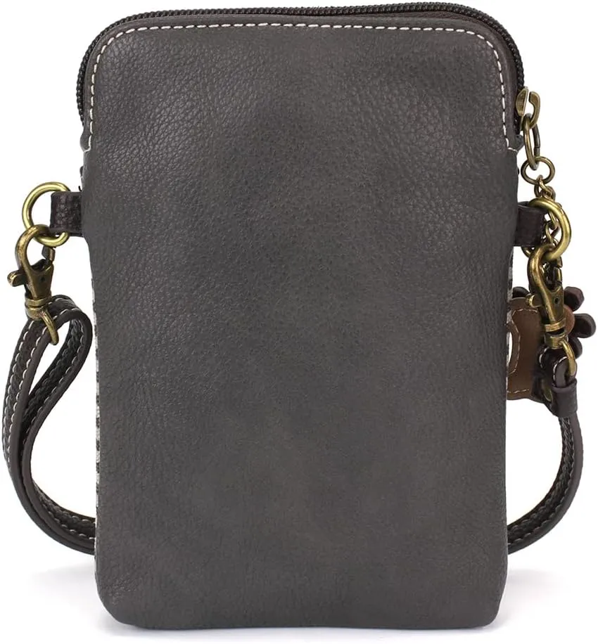 CHALA Cell Phone Crossbody Purse-Women PU Leather/Canvas Multicolor Handbag with Adjustable Strap