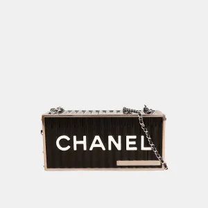 Chanel Paris-Hamburg Shipping Container Minaudiere in Black with Silver Hardware