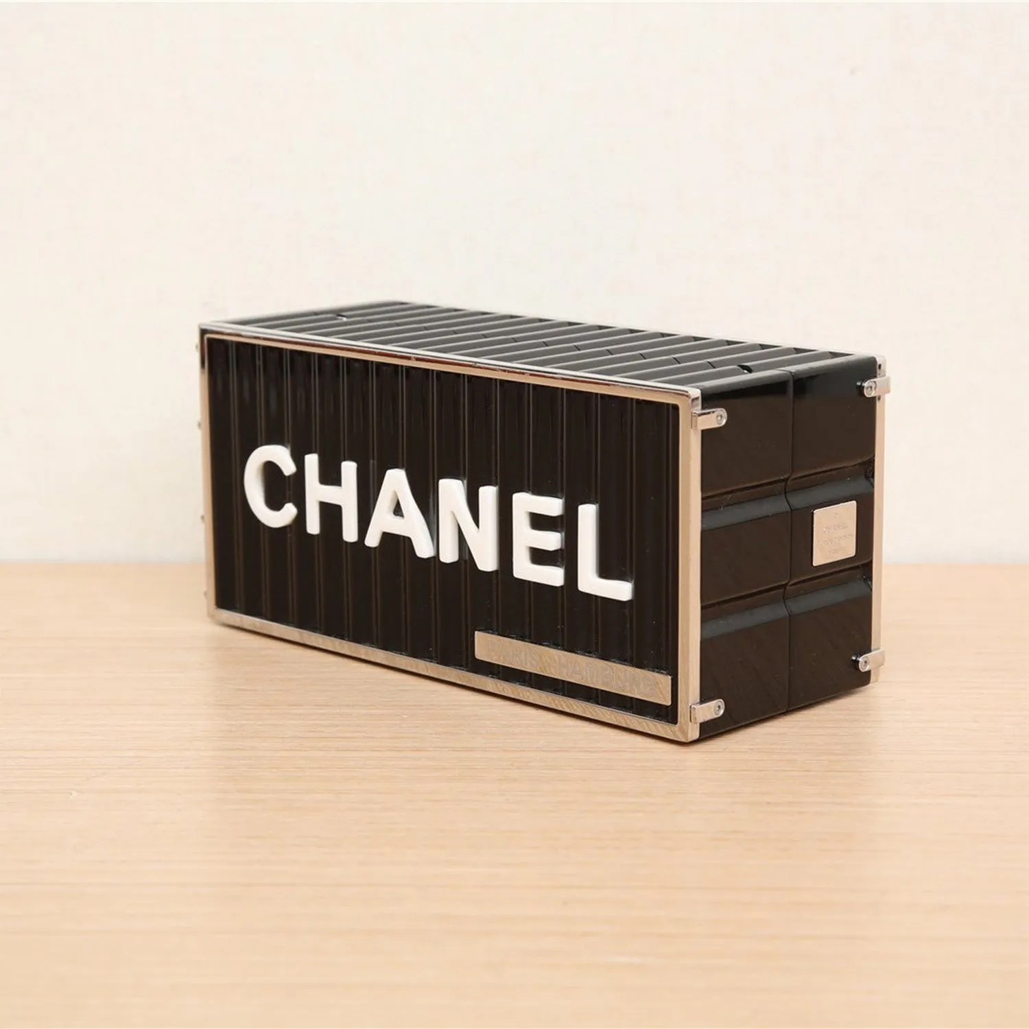 Chanel Paris-Hamburg Shipping Container Minaudiere in Black with Silver Hardware