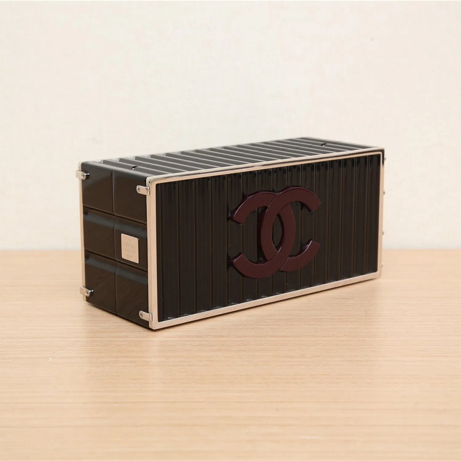 Chanel Paris-Hamburg Shipping Container Minaudiere in Black with Silver Hardware