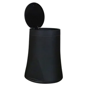 Changeable Bag Trash Can Home Living Room Bedroom Bathroom Creative Round Large Trash Can Garbage Bin (Color : Black) (Black)