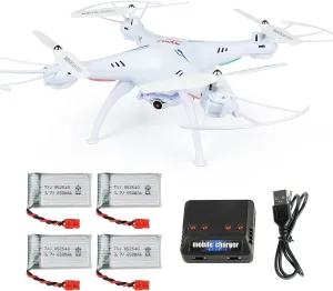 Cheerwing Syma X5SW-V3 WiFi FPV Drone with Camera, 4pcs 650mAh Batteries and 4-in-1 Charger