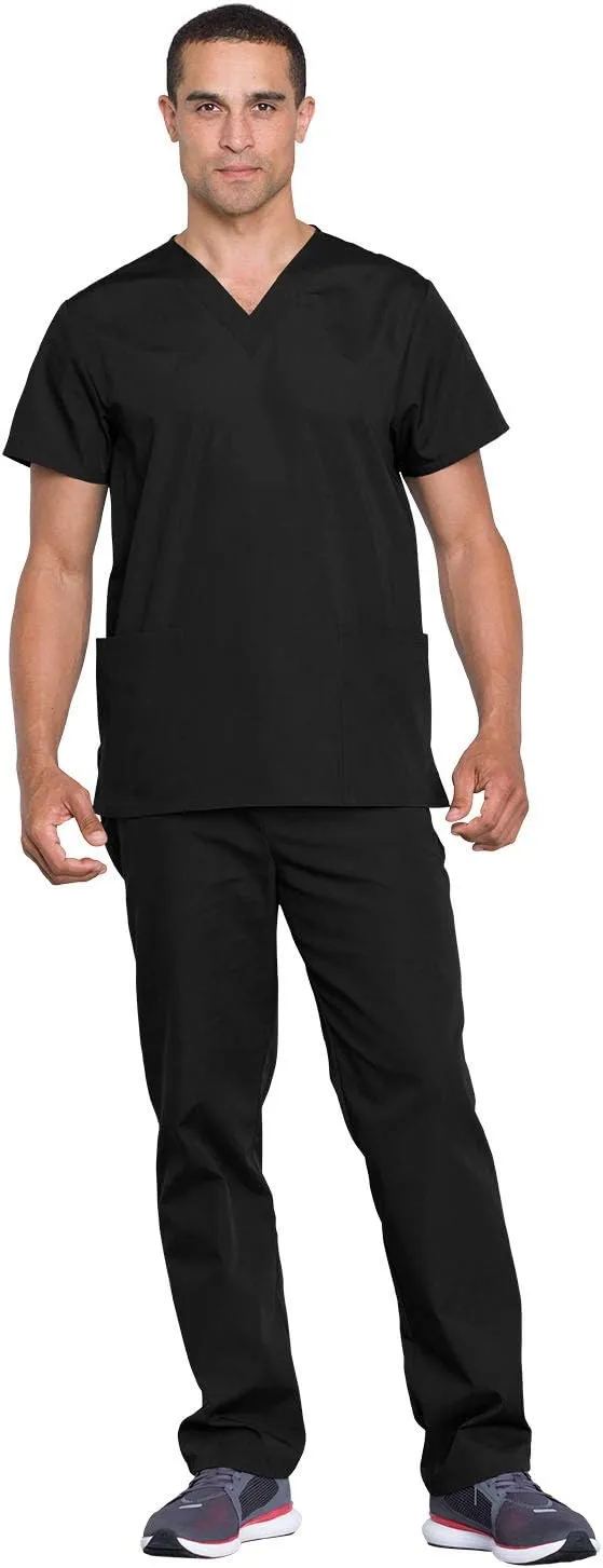 Cherokee Men and Women Scrub Set, V-neck Scrub Top with Drawstring Pants WW530C