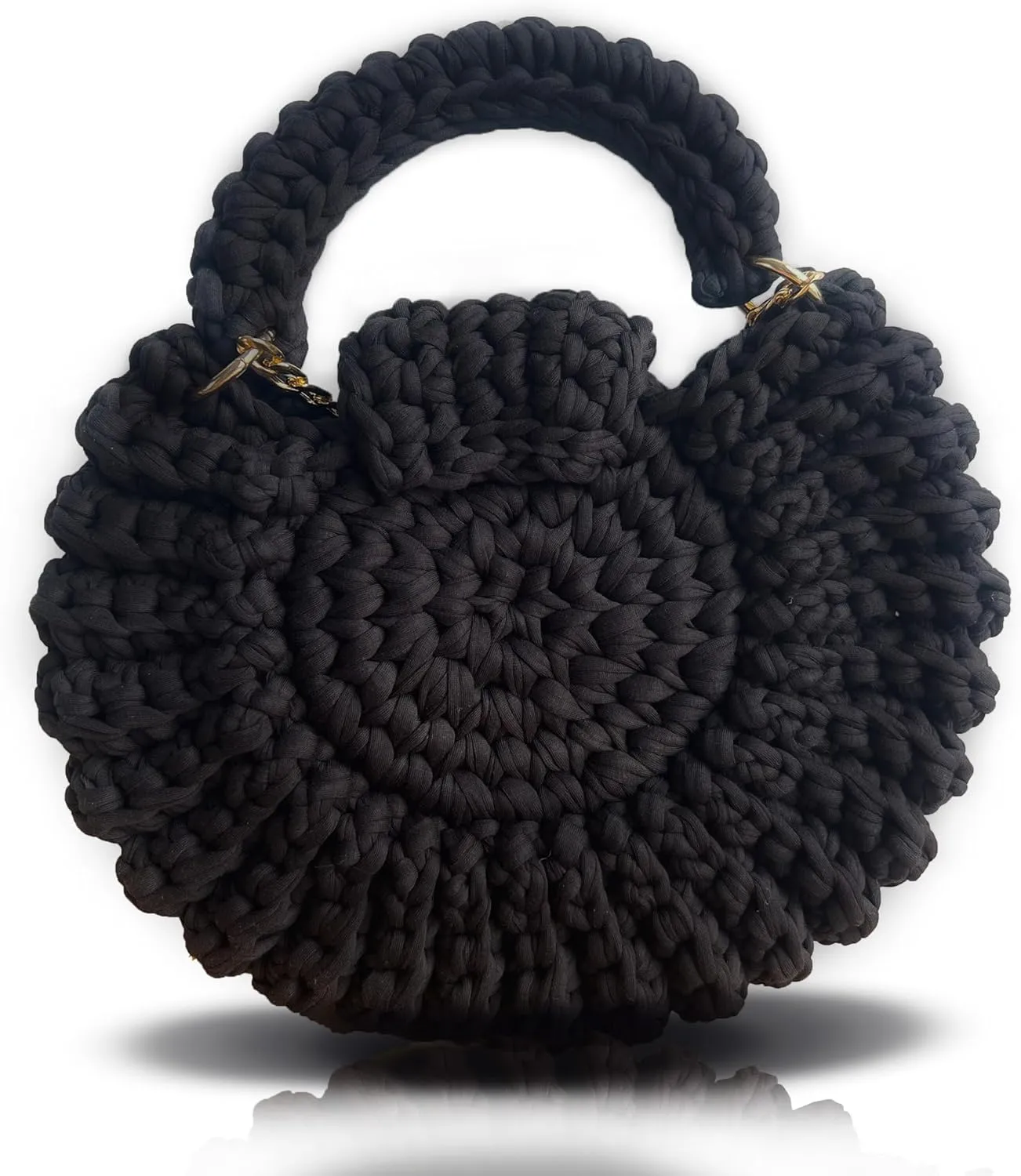 CHQEL Evening Clutch Bag for Women, Handmade Crochet Wedding Party Purse, Small Flap Formal Crossbody Handbag Evening Clutch