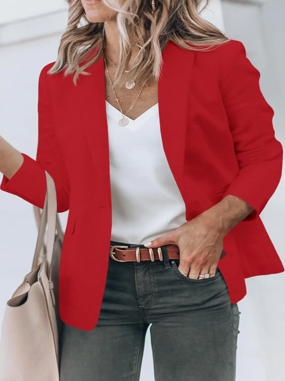 Cicy Bell Womens Plus Size Casual Blazers Lapel Long Sleeve Work Office Suit Jackets Open Front Curvy Blazers