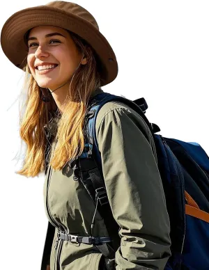 Clakllie Waterproof Fishing Hat Safari Cap Wide Brim Sun Hat Bucket Cap for Women Men Daily Wear Fashion Boonie Cowboy Caps