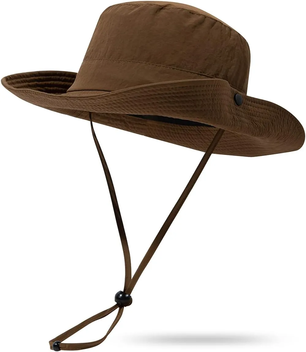 Clakllie Waterproof Fishing Hat Safari Cap Wide Brim Sun Hat Bucket Cap for Women Men Daily Wear Fashion Boonie Cowboy Caps