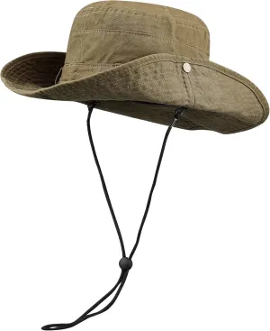 Clakllie Wide Brim Fishing Safari Hats Windproof Bucket Hat Breathable Boonie Hat Outdoor Kayaking Rowing Caps