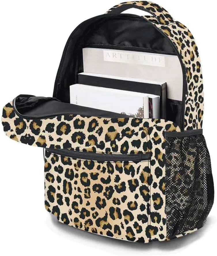 Classic Leopard Backpack, Lightweight Durable Laptop Bag 3D Printed Daypack with Multiple Pockets, Stylish Shoulders Backpack(Classic Leopard)