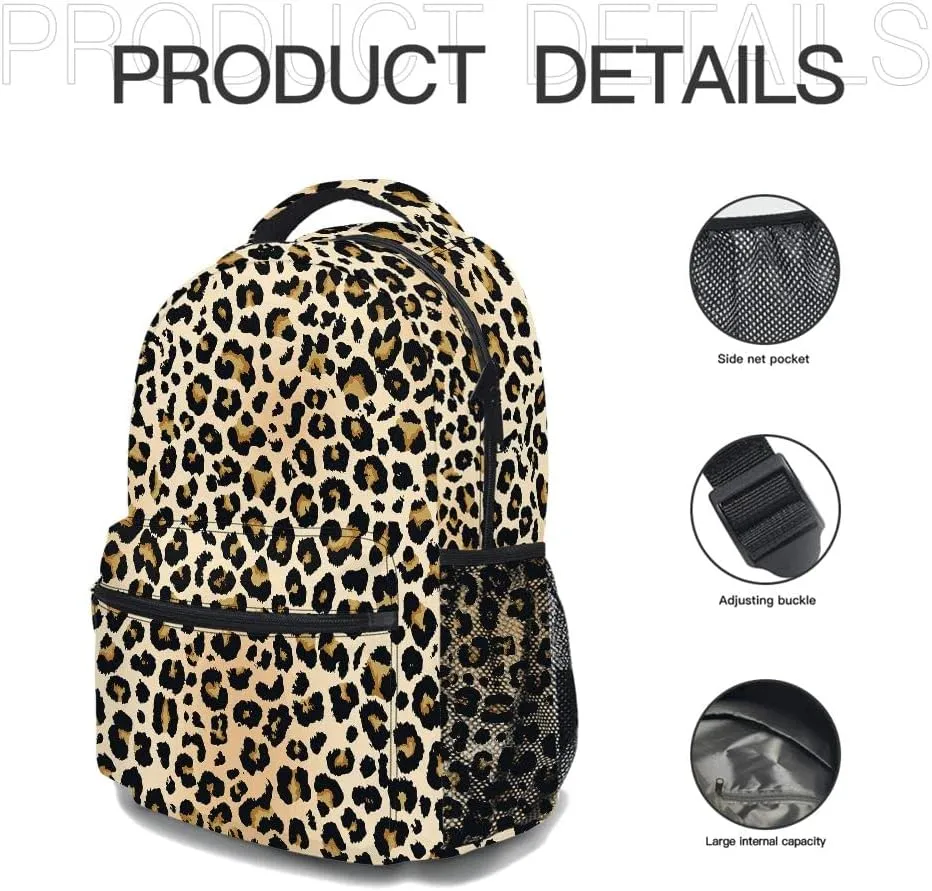Classic Leopard Backpack, Lightweight Durable Laptop Bag 3D Printed Daypack with Multiple Pockets, Stylish Shoulders Backpack(Classic Leopard)