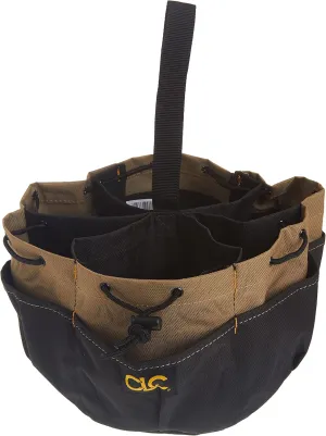 CLC Custom LeatherCraft 1148 Drawstring Bucket Bag, 18 Pocket , Black