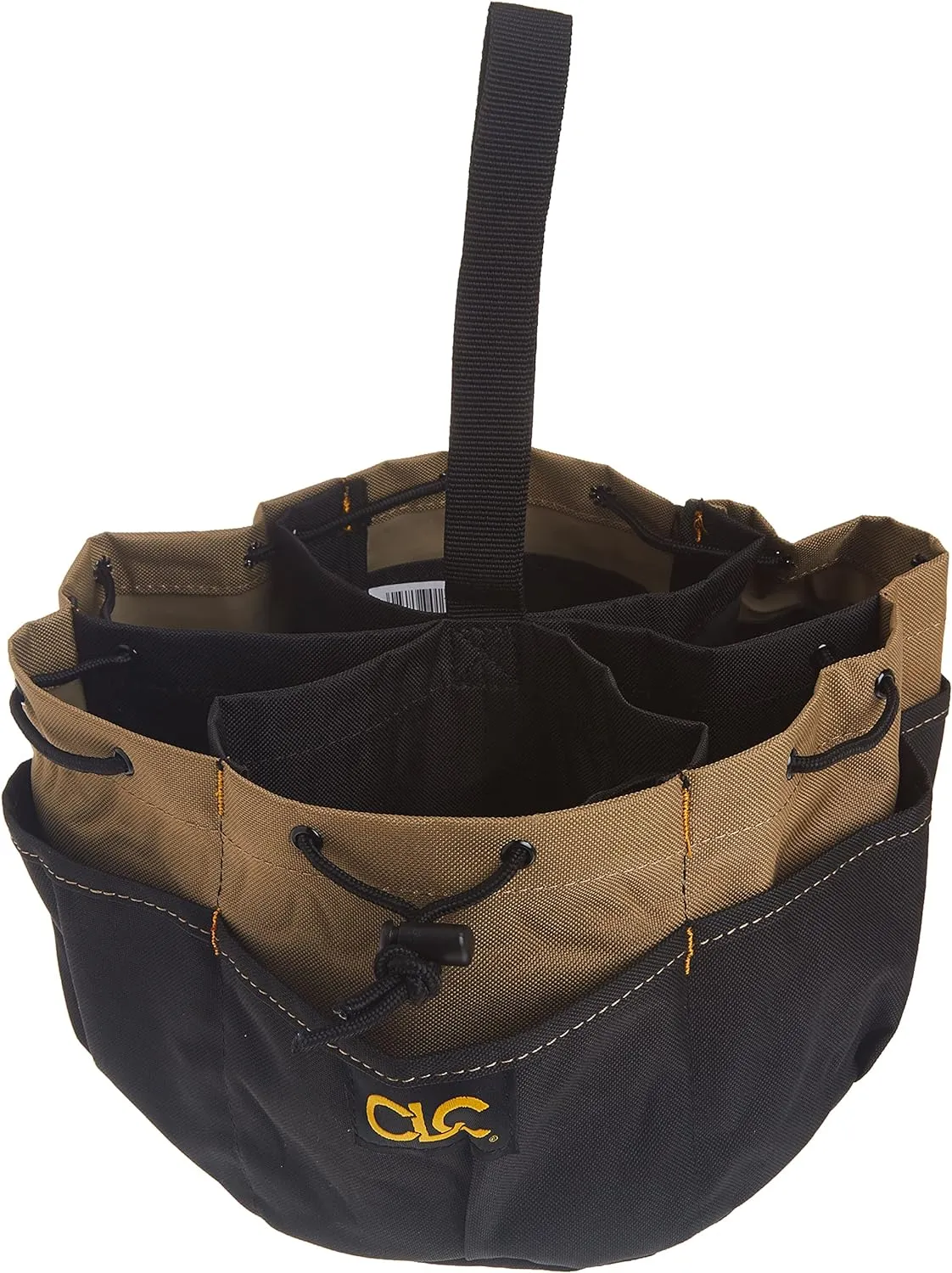 CLC Custom LeatherCraft 1148 Drawstring Bucket Bag, 18 Pocket , Black