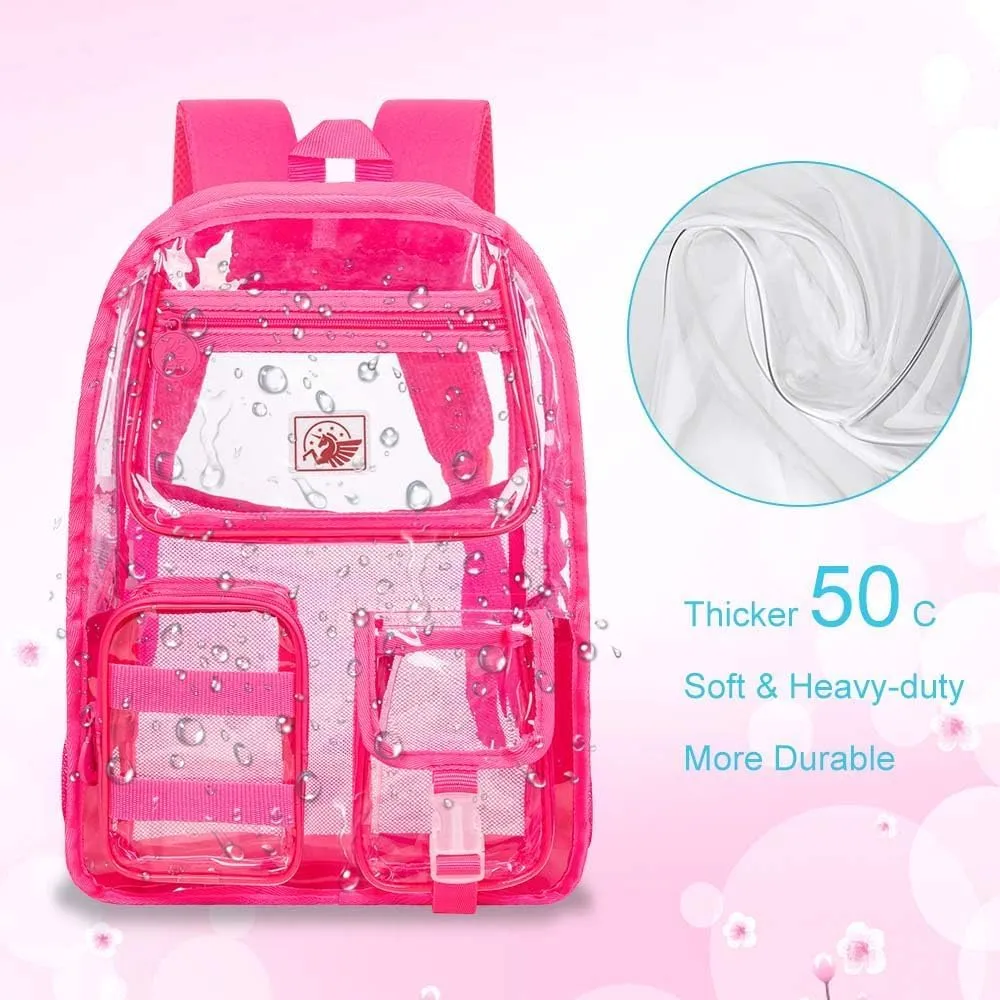 Clear Backpack, Heavy Duty Transparent Bookbag for Women and Men