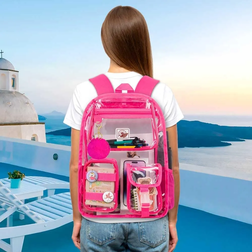 Clear Backpack, Heavy Duty Transparent Bookbag for Women and Men