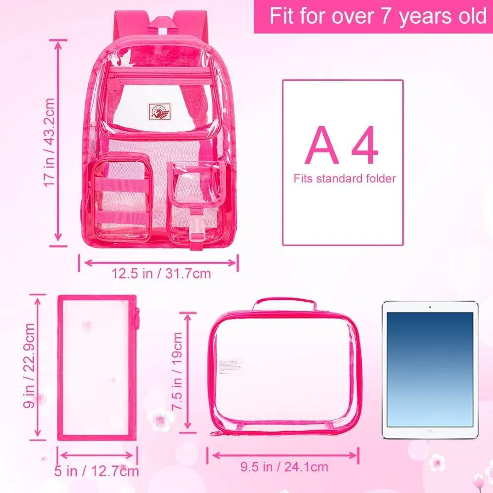 Clear Backpack, Heavy Duty Transparent Bookbag for Women and Men