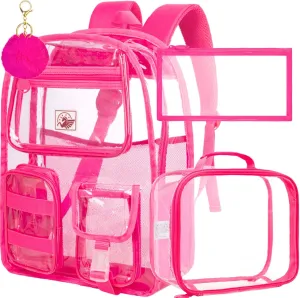 Clear Backpack, Heavy Duty Transparent Bookbag for Women and Men
