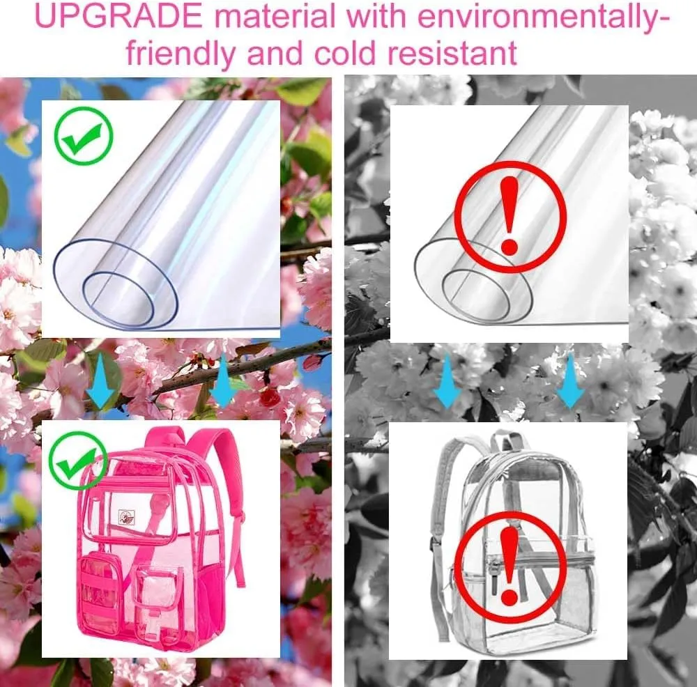 Clear Backpack, Heavy Duty Transparent Bookbag for Women and Men