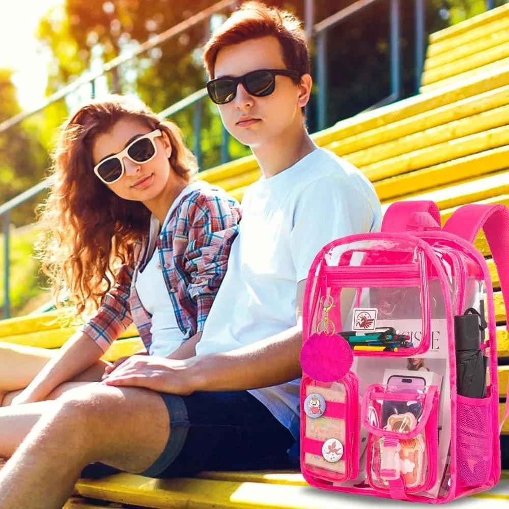 Clear Backpack, Heavy Duty Transparent Bookbag for Women and Men