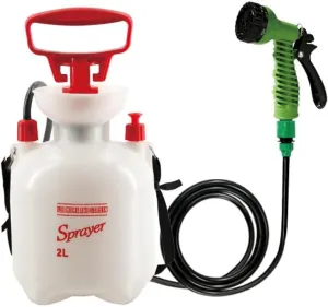 CLICIC 0.52 Gallon Pressure Sprayer with 7 Spray Modes, Camping Shower with Removable Hose and Shower Head for Camping Outdoor Traveling Hiking and Pet Bath 2L