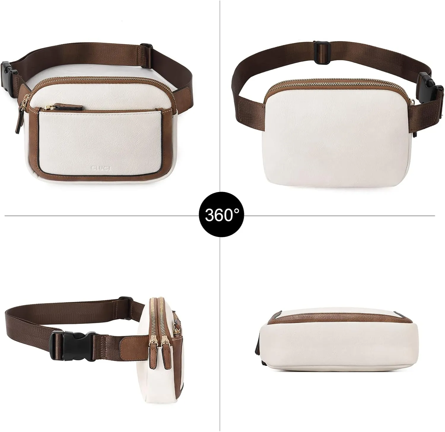 CLUCI Belt Bag for Women, Mini Everywhere Crossbody Waist Bag Adjustable Strap, Vegan Leather Women's Fanny Pack