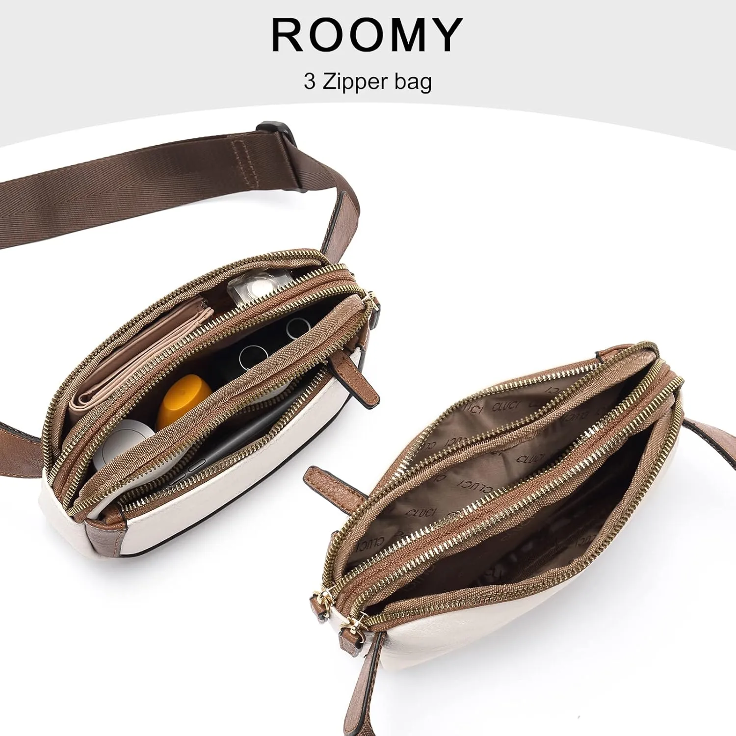 CLUCI Belt Bag for Women, Mini Everywhere Crossbody Waist Bag Adjustable Strap, Vegan Leather Women's Fanny Pack
