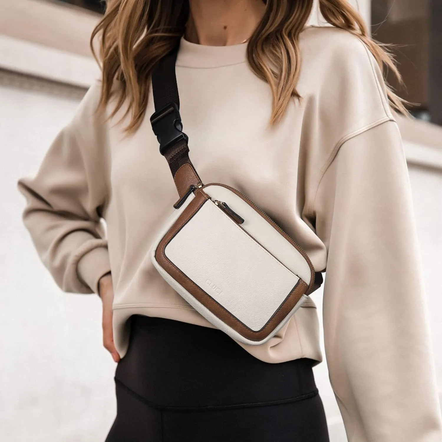 CLUCI Belt Bag for Women, Mini Everywhere Crossbody Waist Bag Adjustable Strap, Vegan Leather Women's Fanny Pack