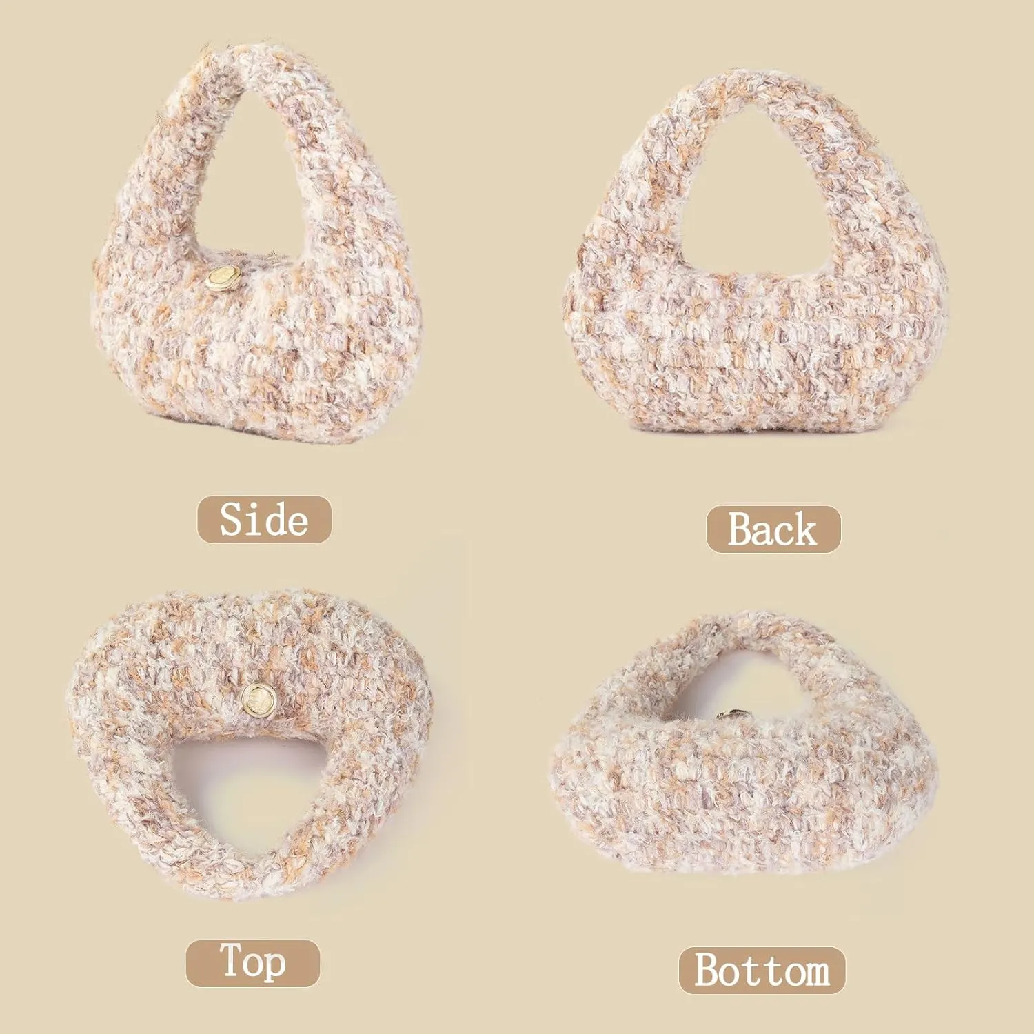 Clutch Purse for Women Handmade Crochet Evening Handbags for Prom Party Wedding Bag