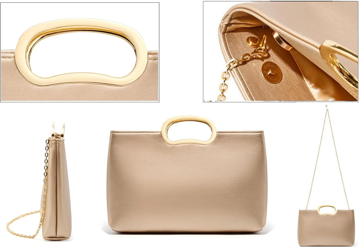 Clutch Purse for Women Vegan Leather Evening Bag Formal Handbag for Wedding Party Prom Bridal