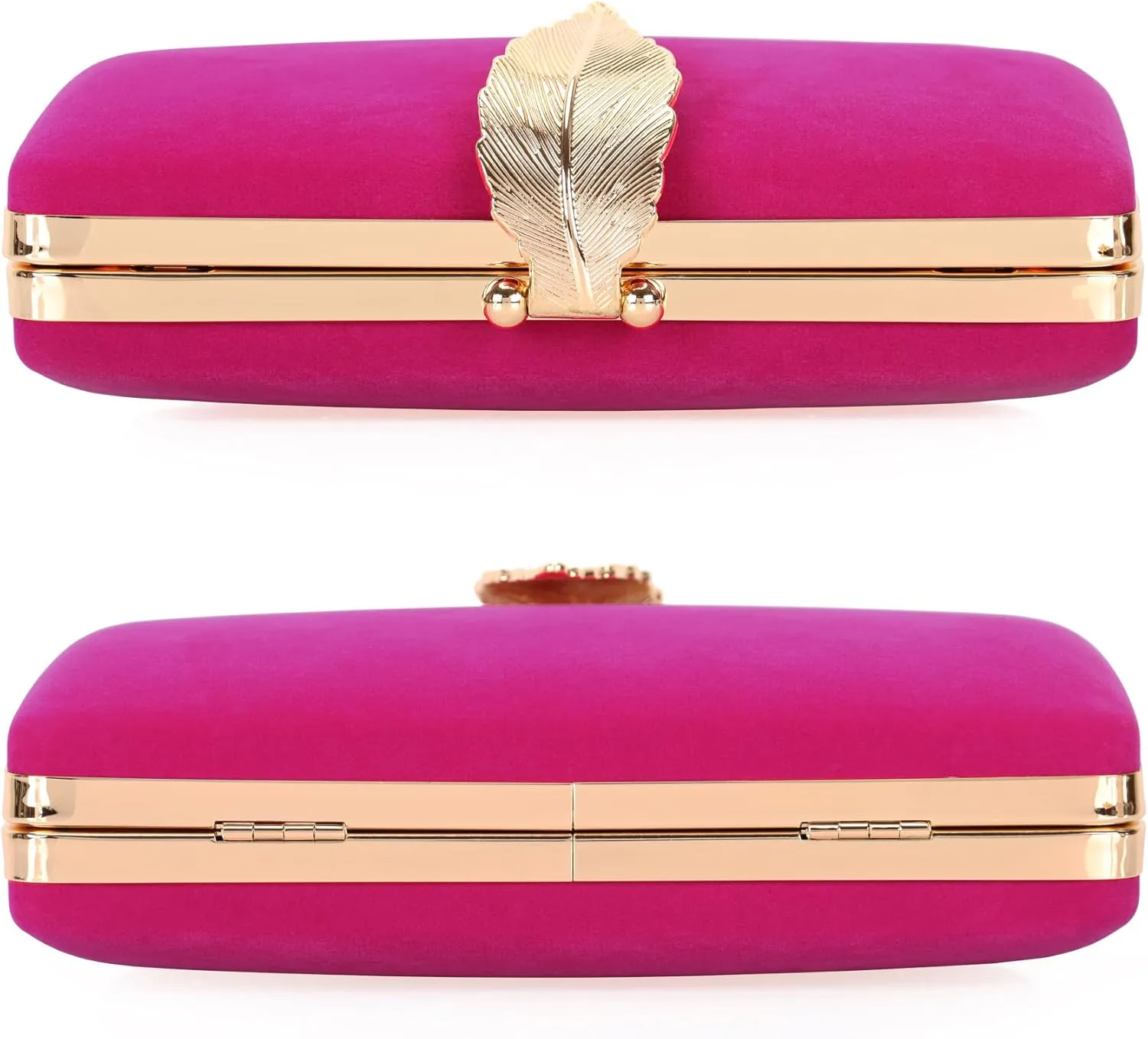 Clutch Purse with Leaf Closure Women’s Evening Handbag for Party Prom Wedding