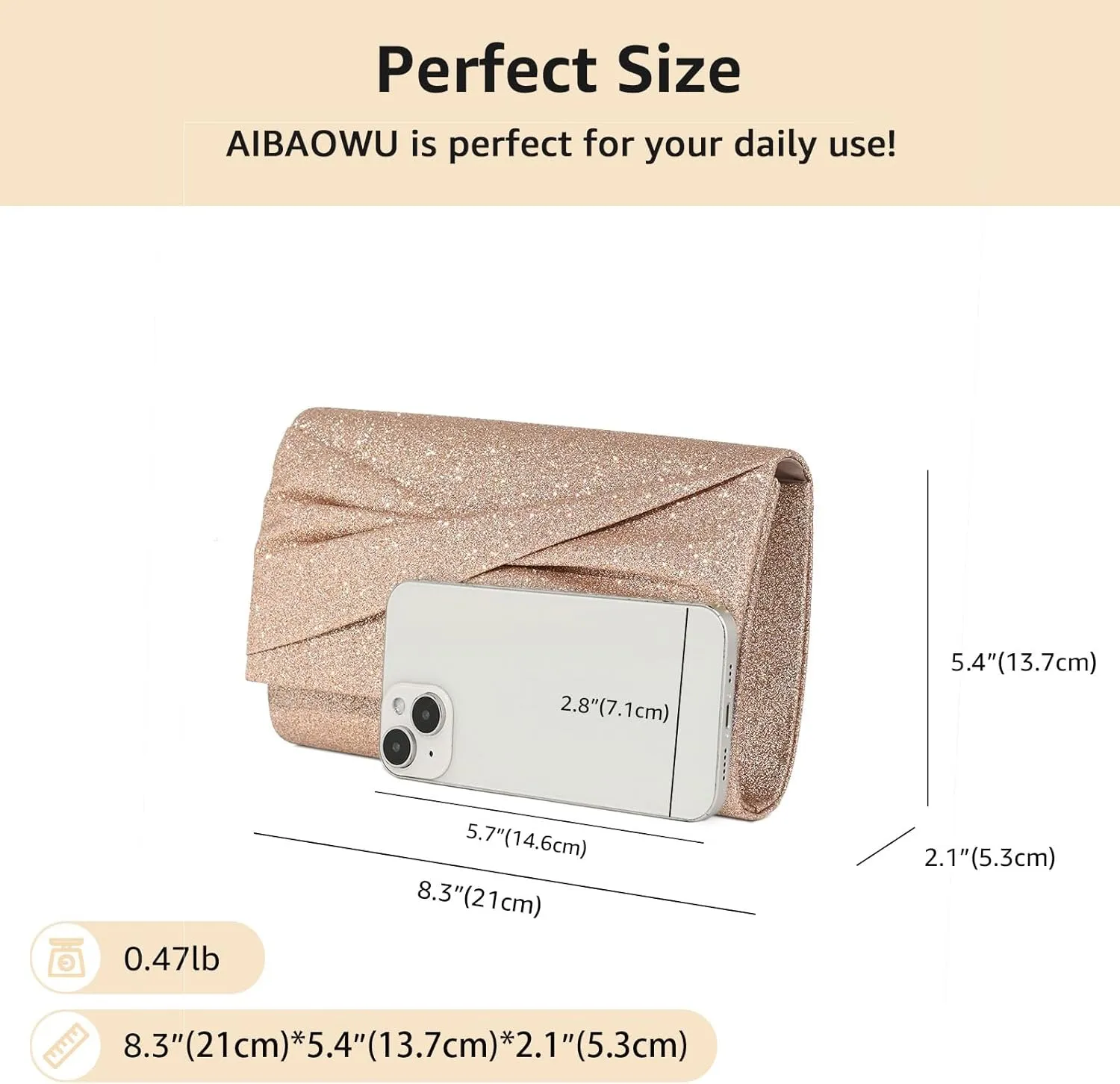 Clutch Purses for Women Evening Bag Wedding Handbags with Chain, Women's Small Clutch Cocktail Bag for Party Prom