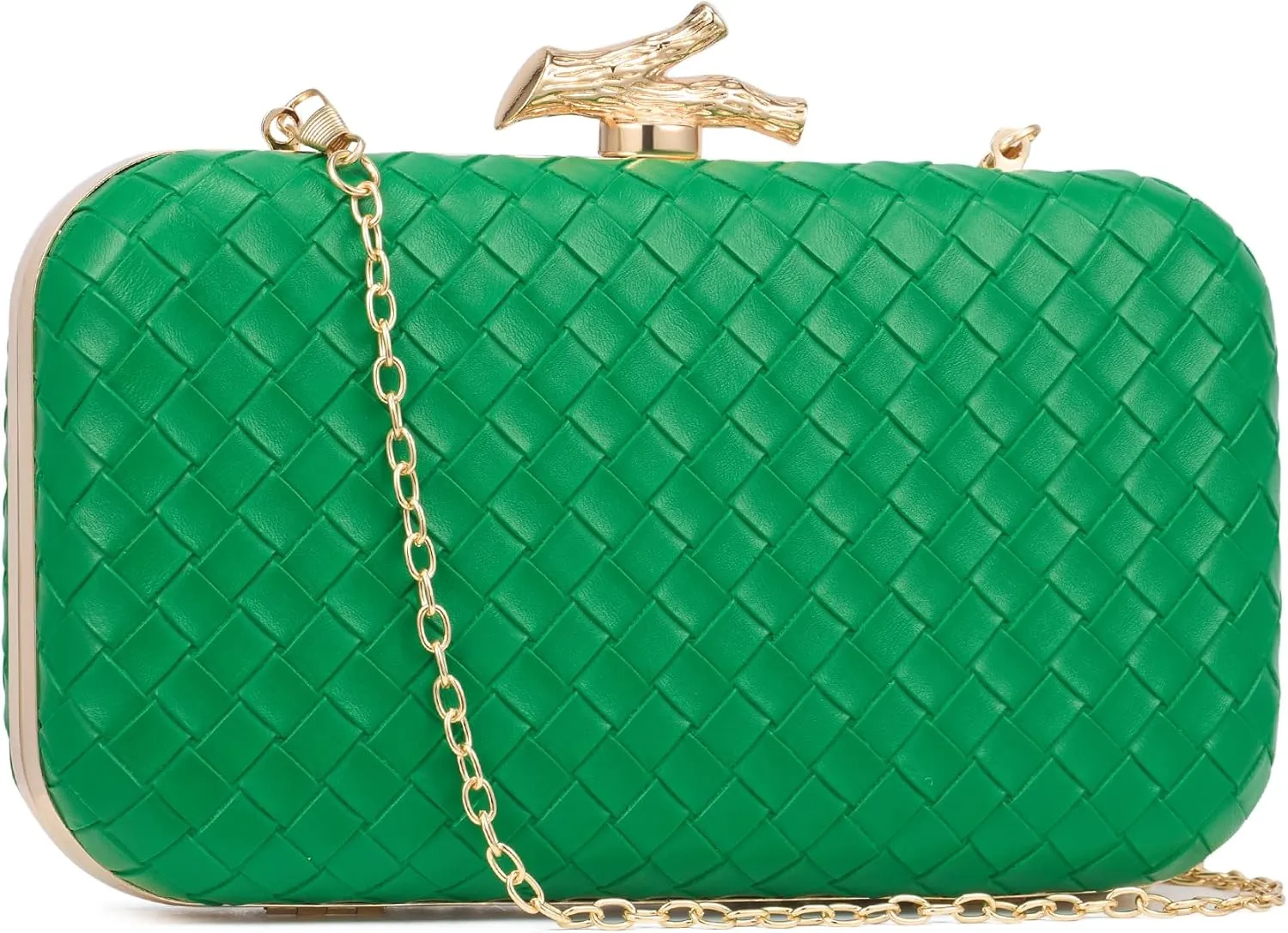 Clutch Purses for Women Evening/Wedding Chic Woven Bag Formal PU Leather Purse Designer Handbags for Women
