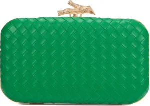 Clutch Purses for Women Evening/Wedding Chic Woven Bag Formal PU Leather Purse Designer Handbags for Women