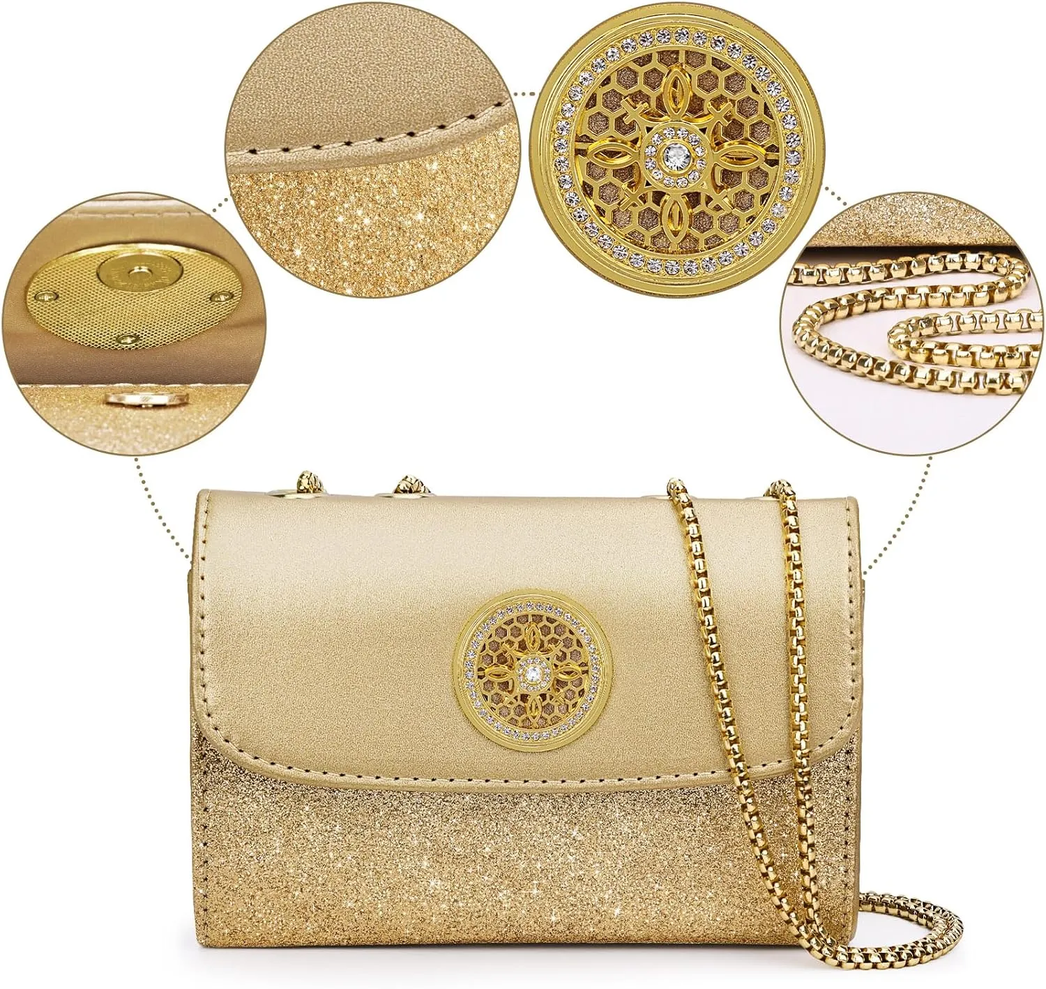Clutch Purses for Women Fashion Rhinestone Evening Bag Purse Crossbody Bag Handbags for Women