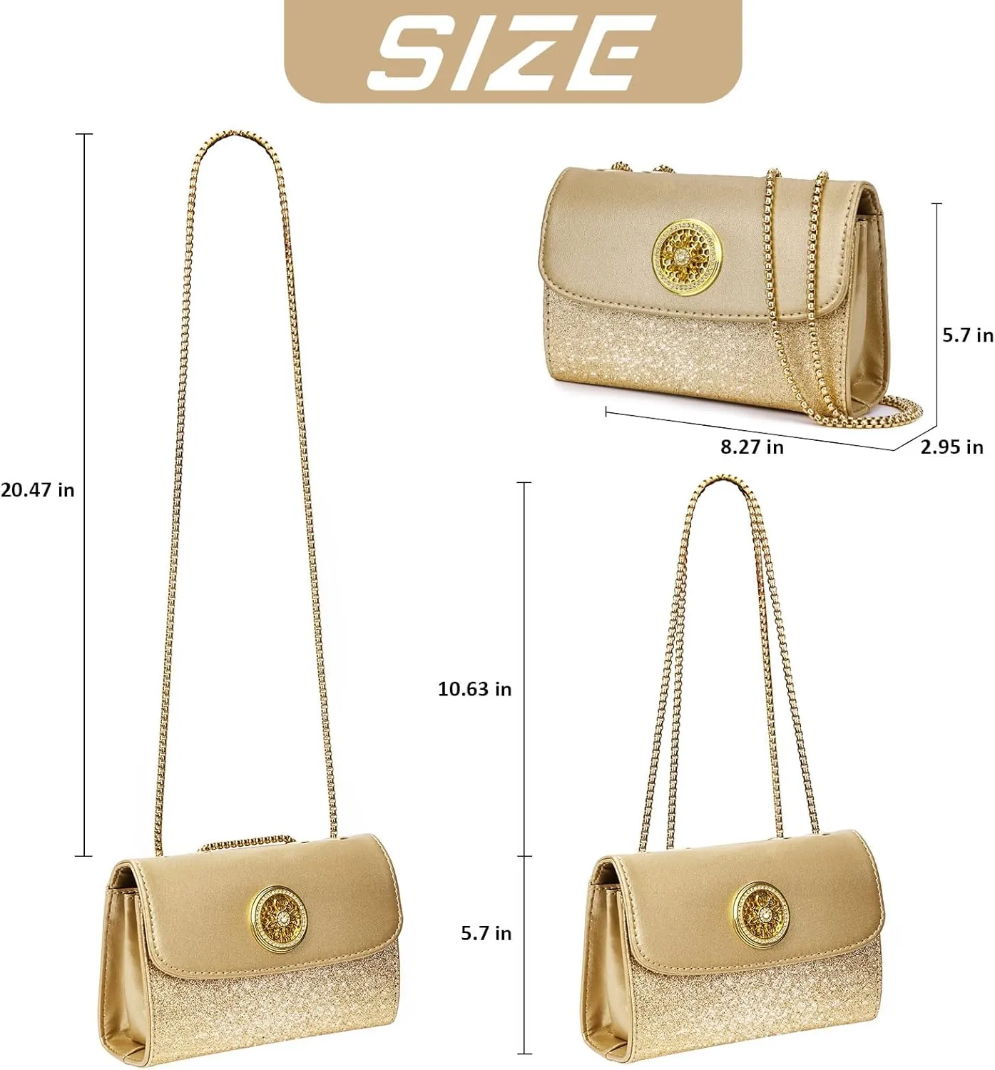 Clutch Purses for Women Fashion Rhinestone Evening Bag Purse Crossbody Bag Handbags for Women